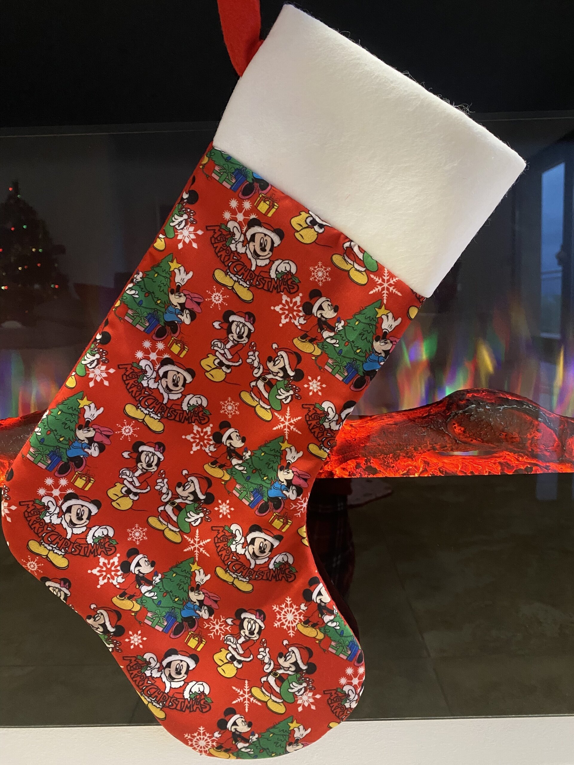 Calcetín de Navidad Mickey personalizado azul oscuro - 2